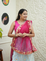 KcPc Pure Organza Bright Colour Beautiful Gotapatti Work LehengaBTU