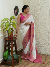 By NewLuxury Kalamkari Saree With Exquisite Cutdana Mirror Work