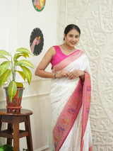 By NewLuxury Kalamkari Saree With Exquisite Cutdana Mirror Work