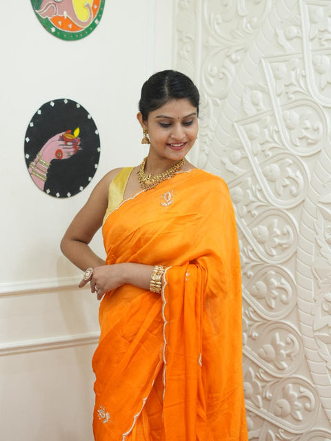 KcPc New Premium Munga Silk Festive Saree with Designer Cutdana Work AMT