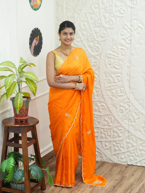 KcPc New Premium Munga Silk Festive Saree with Designer Cutdana Work AMT