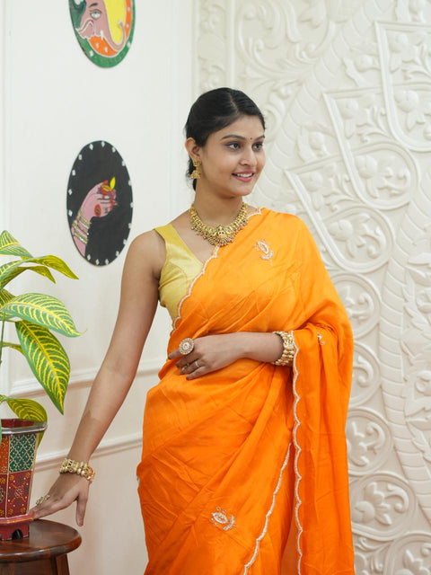 KcPc New Premium Munga Silk Festive Saree with Designer Cutdana Work AMT