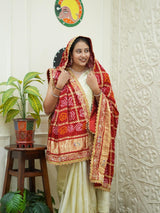 KcPc Pure Gaji Silk Aaratari Work Jardoji Odhna Dupatta kcpc