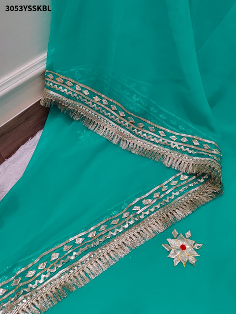 KcPc New Pure Georgette Kacha Gotapatti Crafted Saree Ethnic Traditional Look  MHS