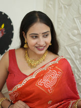 Gaji Silk Bandhani Sareewith gotapati work 