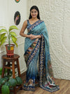 KcPc New Graceful Kalamkari Crepe Silk Saree with Intricate Cutdana Gota Patti EmbellishmentSATA