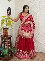 By Bandhani Style Lehanga With Festive Wear 