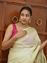By New Premium Banarasi Tissue Silk Saree With Gota Patti Zardozi Work