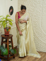 By New Premium Banarasi Tissue Silk Saree With Gota Patti Zardozi Work