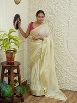 By New Premium Banarasi Tissue Silk Saree With Gota Patti Zardozi Work