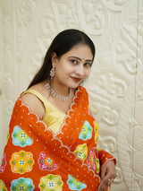 By Printed Saree With Festive Wear