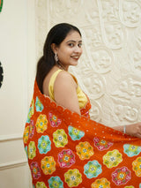 By Printed Saree With Festive Wear