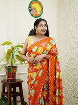 By Printed Saree With Festive Wear