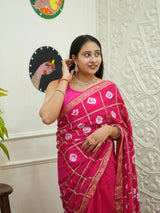 By Banarasi Style Georgette Saree With Exquisite Tari Work