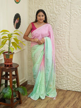 By Graceful Upada Silk Saree with Bandhani Print and Cutdana Work KcPc