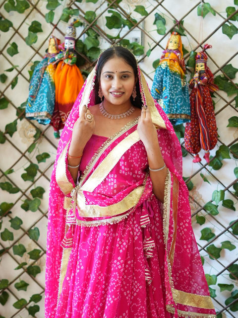 By Bandhani Style Lehanga With Wedding Wear