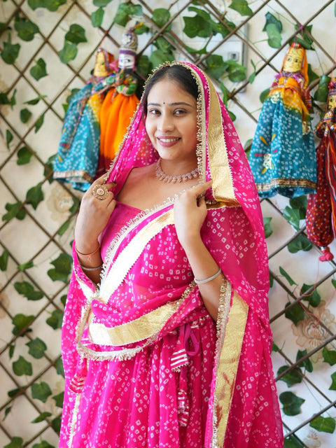 By Bandhani Style Lehanga With Wedding Wear