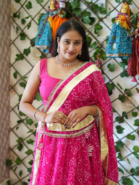 By Bandhani Style Lehanga With Wedding Wear