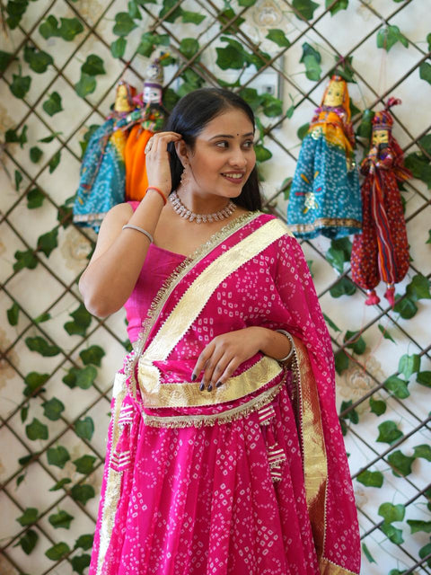 By Bandhani Style Lehanga With Wedding Wear