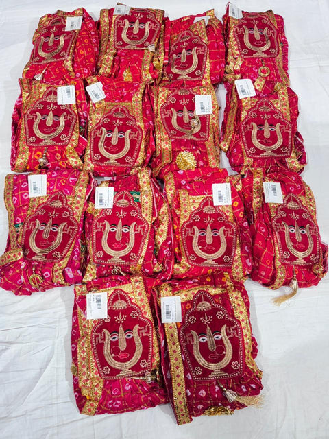 KcPc Latest Art Silk fabric New Marwardi Broach Stole (Set of 14 Pcs )