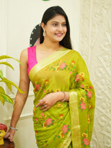 Buy Zari border Saree With Festive Wear