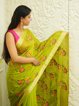 Buy Zari border Saree With Festive Wear
