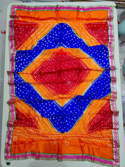 KcPc New Traditional Bandhani Style Dupatta in Art Silk with Gotapatti Work (Set of 14 Pcs )