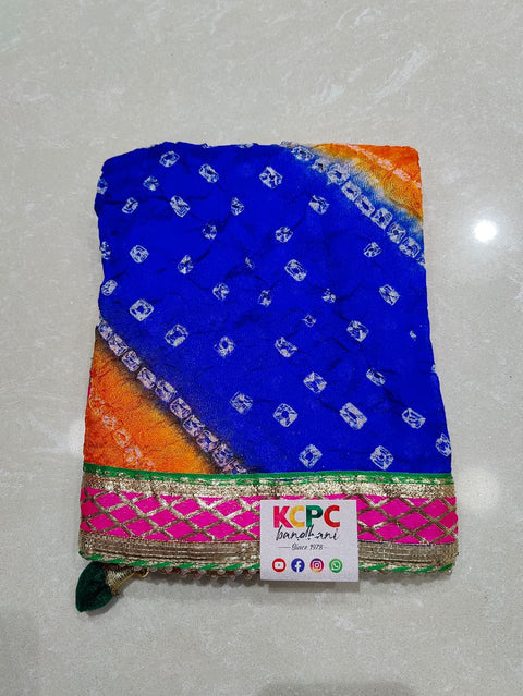 KcPc New Traditional Bandhani Style Dupatta in Art Silk with Gotapatti Work (Set of 14 Pcs )
