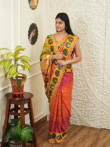 Buy New Bandhani Style With Cutdana Mirror Work Saree KcPc