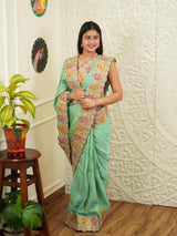 KcPc New Special Banarasi silk Jecard Embroidery Work Saree PAL