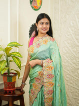 KcPc New Special Banarasi silk Jecard Embroidery Work Saree PAL