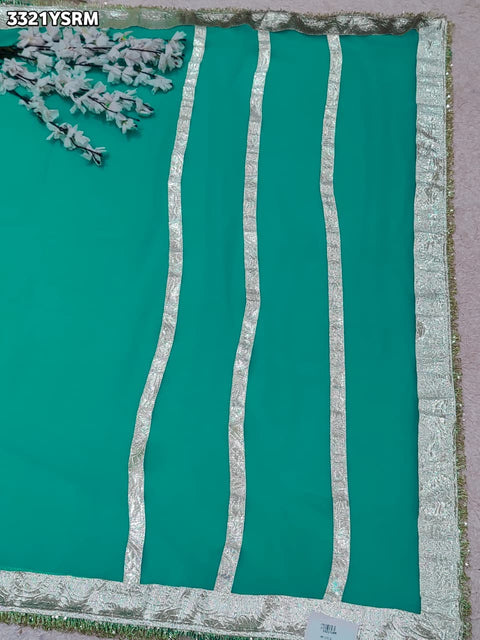 KcPc New Premium Georgette Saree with Rich Gota Border Work MHS