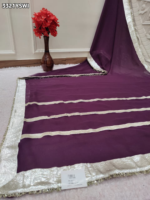 KcPc New Premium Classic Designer Georgette Saree with Gota Detailing MHS