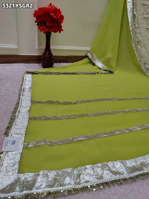 KcPc New Latest Georgette Saree with Rich Gota Border Work MHS