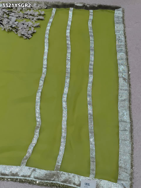 KcPc New Latest Georgette Saree with Rich Gota Border Work MHS