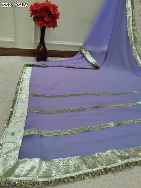 KcPc New Designer Georgette Saree with Elegant Gota Border   MHS