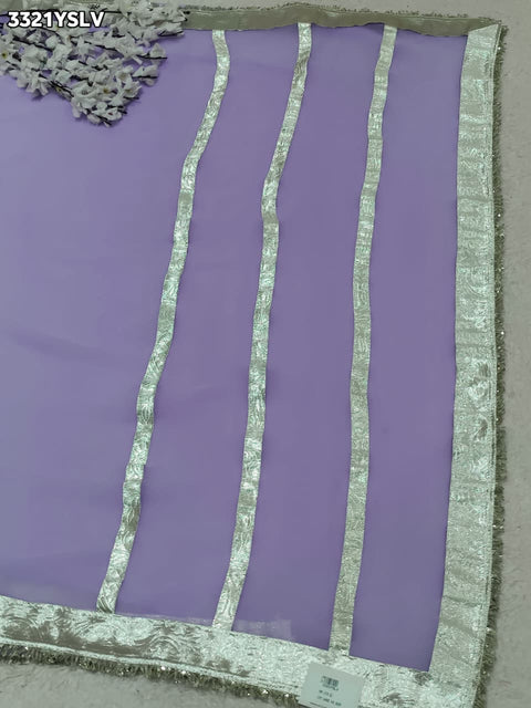 KcPc New Designer Georgette Saree with Elegant Gota Border   MHS