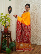 Buy Pure Gaji Silk Bandhani Saree Kcpc