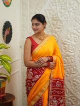 Buy Pure Gaji Silk Bandhani Saree Kcpc