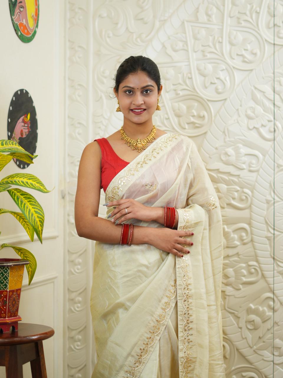 By Traditional Saree With Festive Wear