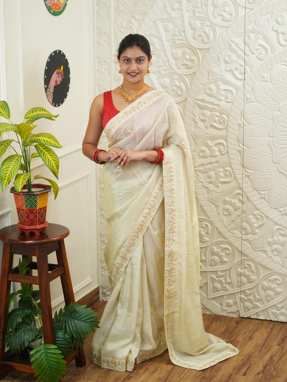 By Traditional Saree With Festive Wear