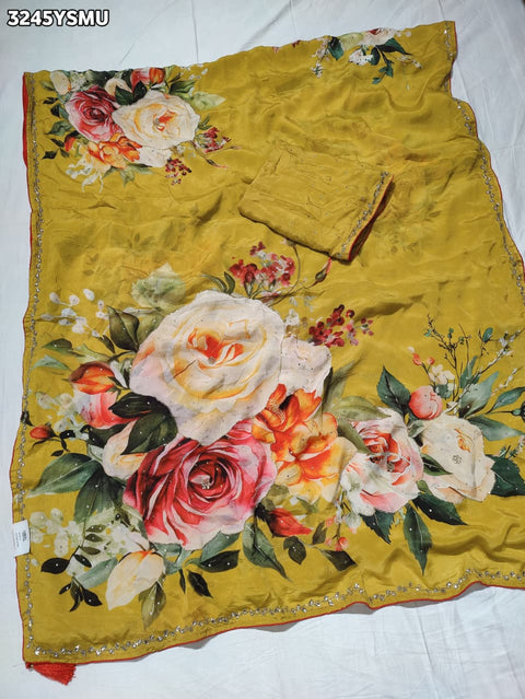 KcPc New Traditional Ojariya Saree in Premium Fabric with Hand Embellishment   RB