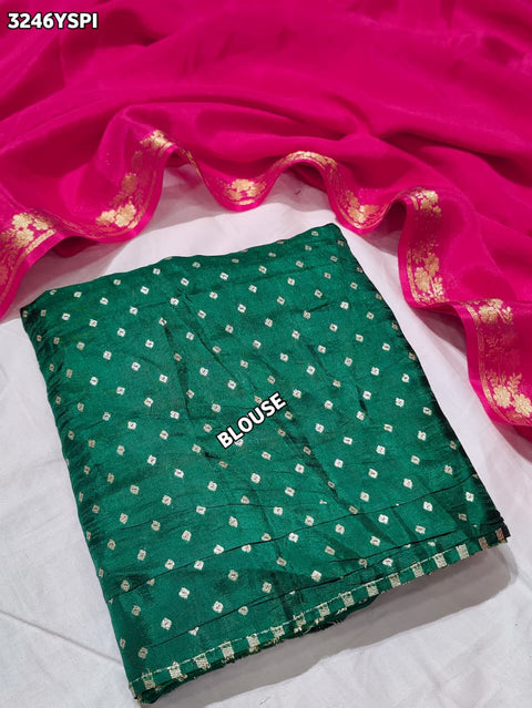 KcPc New Royal Festive Wear Chinon Silk Saree with Designer Style Zari Border   RB