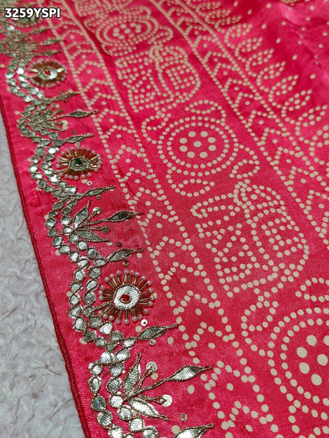 KcPc New Royal Bandhani Style Gaji Silk Saree with Hand Cutdana Gotapatti PF