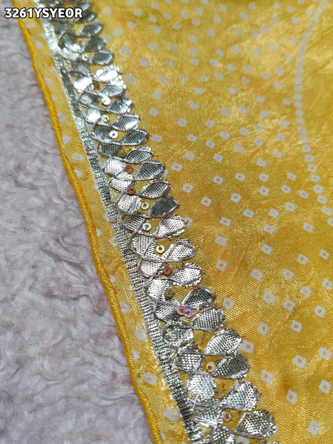 KcPc New Premium Gaji Silk Bandhani Saree with Rich Gotapatti Detailing  PF