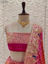 KcPc NewDesigner Pure Khaddi Georgette Neemjari Bandhej Ghatchola Gotapatti LehengaBTU