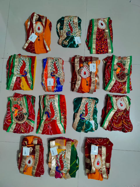 KcPc New Premium Chiffon Traditional Dupatta Featuring Elegant Gota Patti Border (Set of 14 Pcs )