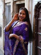 KcPc new Pure Chinon Bandhani Saree for Party & Traditional OccasionsAMT