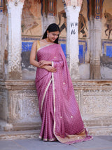 KcPc New Modal Silk Bandhani Saree with Elegant Gotapatti Work PF