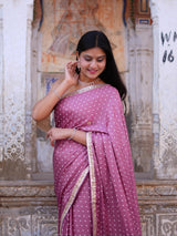 KcPc New Modal Silk Bandhani Saree with Elegant Gotapatti Work PF